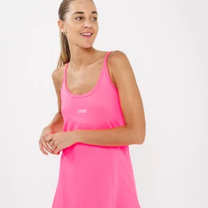 VESTIDO SIDNEY DRYFIT CALADO - ROSA FLUOR
